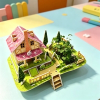 Kit de bricolage maison en puzzle 3D en papier avec jardinière, modèle éducatif personnalisé à assembler, jouet cadeau