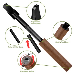 Inhalador Portátil de Aromaterapia de Eucalipto con Diseño de Madera Oscura, Flujo de Aire Giratorio, Ayuda para Dejar de Fumar y Alivio del Estrés - Product Image 3