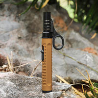 Briquet portable en ABS jaune kaki, accessoire de camping pour allumage extérieur, torche de cuisson rechargeable pour barbecue et feu de camp