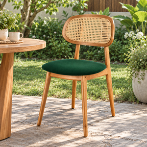 Elegante silla de teca para exteriores que aporta elegancia natural, soporte duradero y asiento cómodo a los espacios del jardín. - Product Image 1