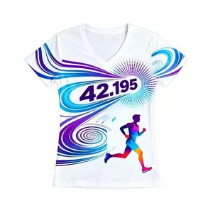 Camisetas de Maratón OEM 100% Poliéster, Impresión Personalizada por Sublimación, Secado Rápido, Camiseta Deportiva para Mujer - Product Image 3