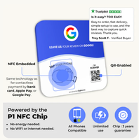 Autocollant acrylique étanche 13.56mhz Google Social Media Review NFC Autocollants de plaque NFC Autocollant de table NFC