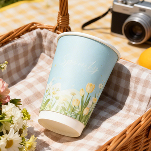 Vasos de papel de doble pared personalizados, compostables, duraderos y aptos para alimentos, para bebidas frías y calientes para llevar. - Product Image 2