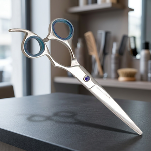 Ciseaux à cheveux professionnels écologiques en acier inoxydable japonais de 6 pouces pour droitiers, 28 dents, manche court, petite taille, super qualité - Product Image 1