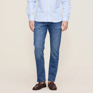 Custom Logo Men Denim <strong>Jeans</strong> Mid-Rise <strong>Blue</strong> <strong>Jeans</strong> with Private <strong>Label</strong> Service and Bulk Order Support - Product Image 1