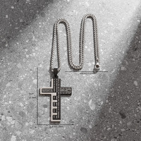 Collier en acier inoxydable avec pendentif croix, bijoux religieux populaires transfrontaliers, chaîne en os de serpent en acier inoxydable
