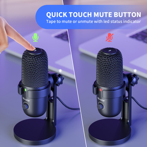 New podcast chuyên nghiệp có dây microphone condenser Studio ghi âm Card âm thanh với microphone USB chơi game Microphone - Product Image 3