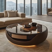 Nouvelle table basse en marbre design pour salon, meubles modernes écologiques sur mesure