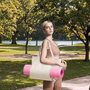 2025 ZHYDカスタムロゴ大型耐久軽量キャンバス毎日ジム用トートショルダーバッグヨガマットスリーブ付き - Product Image 3