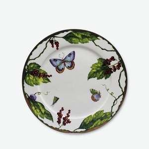 Service de vaisselle en céramique motif végétal, comprenant un bol vert et des assiettes en porcelaine haute dureté, idéal pour les mariages et les hôtels - Product Image 2