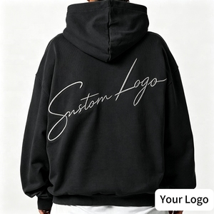FLOWORA Custom heavyweight <b>500</b> <b>Gsm</b> drop shoulder <b>hoodie</b> manufacturer embroidery 100% cotton oversized high quality <b>hoodie</b> - Product Image 1