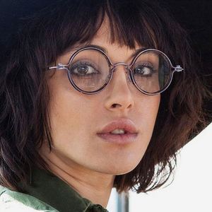Gafas de Computadora con Marco Ovalado Pequeño de Metal Retro para Hombre y Mujer, Gafas Redondas con Protección Contra la Luz Azul - Product Image 2