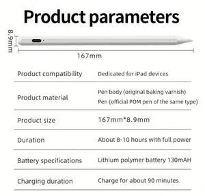 Lápiz Óptico Magnético con Rechazo de Palma para Metal y Plástico, Compatible con <span class=keywords><strong>iPencil</strong></span>, con Puntas Reemplazables para Usuarios de Tablets - Product Image 5