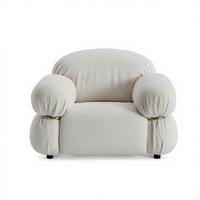 Fauteuil simple en tissu vert minimaliste, revêtement écologique, confortable, ergonomique, design de salon pour la détente