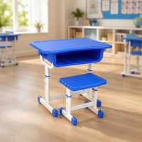 Ensemble de mobilier scolaire : bureau et chaise pour étudiants, idéal pour les salles de classe du collège, réglable en hauteur