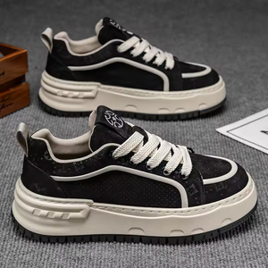 Zapatos Deportivos Blancos Transpirables para Hombre, Estilo Baloncesto con Suela Gruesa, Zapatos Casuales de Moda, Antideslizantes para Caminar - Product Image 1