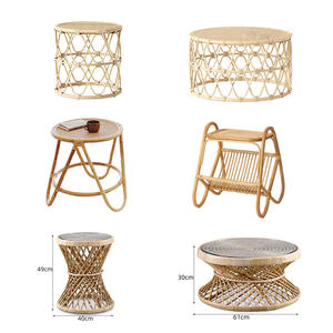 Chaise en rotin japonais simple petite table à thé <span class=keywords><strong>B</strong></span> & <span class=keywords><strong>B</strong></span> chambre balcon ménage table en rotin à bord rond - Product Image 1