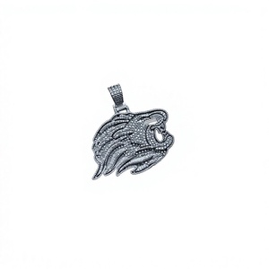 Collar de Hombre Personalizado con Diamantes Cultivados en Laboratorio, Estilo Hip Hop, con Colgante de León Rugiente Grande, Plata 925, Regalo - Product Image 1