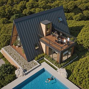 <span class=keywords><strong>Maison</strong></span> capsule triangulaire préfabriquée mobile moderne à 2 chambres, facile à assembler, détachable, garantie, Airbnb, pour le camping en plein air - Product Image 1