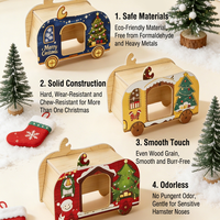 Maisonnette en bois de Noël pour hamster, style nordique, décoration de cage pour petits animaux, mobilier pour hamster, hamster géant, hamster nain