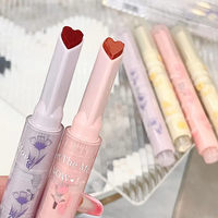 Rouge à Lèvres Hydratant et Longue Durée Très Pigmenté Effet Miroir Cœur Rose Fleurs Gege Bear, Marque Privée