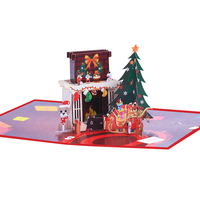 Carte de vœux de Noël 3D pop-up en papier écologique et recyclable, personnalisable avec message musical enregistrable, cadeau de fêtes, invitation