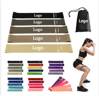Juego de Bandas de Resistencia Elásticas de Látex con Logotipo Personalizado, Mini Bandas de Cadera para Ejercicios de Yoga, Fitness y Entrenamiento en Casa, 5 Niveles de Resistencia