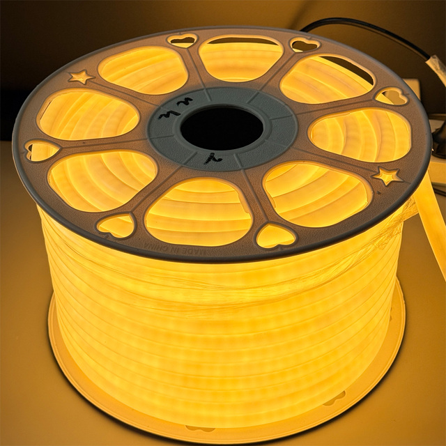 Led Neon Light Strips 220v Ac 220v 100rollac Led Neon 270 Degree Round Shape PVC Led Rope Light for Out Building Linear