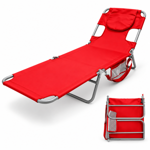 Chaise longue de plage pliable et réglable, écologique et durable, avec sangles de transport latérales, pour l'extérieur – Vente en gros - Product Image 2