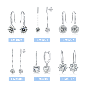 RST 6 puntas 0.3ct 0.5ct 1ct corte redondo D VVS1 Moissanite 925 pendientes de tuerca de plata esterlina - Product Image 6