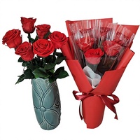 Großpackung Natürliche Konservierte Rosen-Bouquets Handgefertigte Große Rote Getrocknete Blumen Unvergängliche Ewige Blumen für Muttertag Ostern Hochzeit Jubiläum