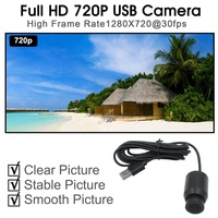 Caméra de sécurité USB OEM 2.0 grand angle 120 degrés, objectif 2,1 mm, résolution 1280*720, diamètre 18 mm, mini caméra bullet UVC USB