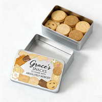 Scatola di Latta Rettangolare Personalizzata per Biscotti con Coperchio Stampato, Certificata RoHS, Contenitore per Snack e Confezione Regalo per Biscotti, Caramelle, Prodotti da Forno