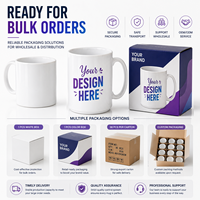 Taza de Cerámica de 15oz para Sublimación, Taza de Café Blanca con Asa y Interior de Color Personalizables, Venta al Por Mayor, Regalo Promocional, Proveedor OEM ODM