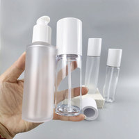 Bouteille de lotion en plastique PET transparent givré avec pompe à pression pour cosmétiques, format voyage, idéale pour la crème solaire et le toner – Vente en gros