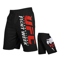 Shorts de boxe, fitness, entraînement, course à pied, Muay Thai Venom UFC Sanda pour hommes adultes, 100% polyester respirant, logo imprimé numériquement sur le devant, 160g