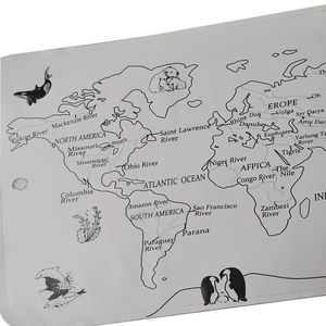 ODM OEM Tenture murale en cuir végétalien écologique <span class=keywords><strong>Carte</strong></span> <span class=keywords><strong>du</strong></span> <span class=keywords><strong>monde</strong></span> imprimée Décoration de chambre d'enfant lavable rembourré pour un usage domestique - Product Image 3