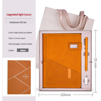 Ensemble de carnet en cuir A5 personnalisable avec logo, reliure thermique et couture, cadeau d'entreprise de Noël avec boîte et stylo
