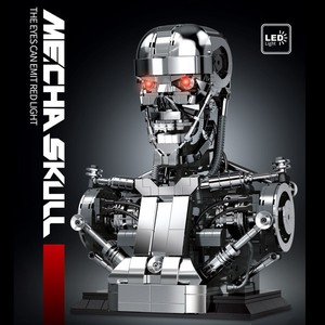 Kit de Bloques de Construcción de Plástico con Luz LED de Diseño de Calavera Mecha para Adolescentes de 7 a 14 Años, Juguete de Ensamblaje - Product Image 3