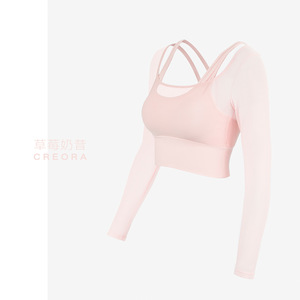 Venta al por Mayor de Tops Cortos Sexys 2 en 1 para Mujer, Malla Transpirable, Acolchados, Lujosos y Elegantes, Camisetas de Manga Larga Estilo Y2K - Product Image 4