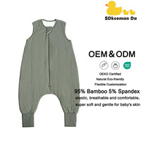 Vêtements pour nouveau-nés en gros, sac de couchage pour enfants avec fermeture éclair, sac de couchage respirant en bambou et élasthanne doux pour la peau des bébés