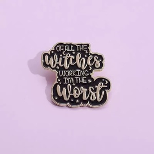 Broches Punk góticos negros personalizados, insignias de solapa, <span class=keywords><strong>alfileres</strong></span> esmaltados de la peor bruja para mago, brujería, regalo de joyería para amigos amantes - Product Image 4