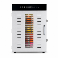 Déshydrateur alimentaire rotatif commercial à grande capacité en acier inoxydable, 20 plateaux pour fruits et légumes