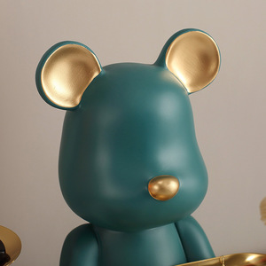 Organizador de almacenamiento con forma de oso, soporte multifuncional de escritorio para llaves, joyería, decoración del hogar, tipo de pie de color naranja y verde - Product Image 4