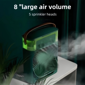Mini ventilador enfriador de aire USB portátil, humidificador de escritorio de oficina silencioso con rociador de plástico de 3 velocidades para coche, uso doméstico al aire libre RV - Product Image 2