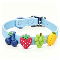 Schattig fruitdecoratie aanpasbare siliconen hondenhalsband waterdicht verstelbaar verwisselbare bedels hondenhalsband voor kleine en middelgrote honden