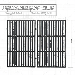 Wholesale Durable <b>Metal</b> Bamboo Charcoal BBQ Grill Grate <b>Grid</b> Portable Cast Iron for Outdoor Campfire Barbecue Pans Accessory - Product Image 2