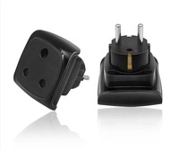 Adaptateur de prise YD-9SA Afrique du Sud vers UE/Royaume-Uni, 3 broches rondes, 16A, CE, en laiton, pour le voyage
