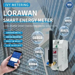 OEM/ODM однофазный предоплаченный умный измеритель электроэнергии LoRaWAN Din рейка, измерители электроэнергии с модулем LoRa/GPRS/RS485
