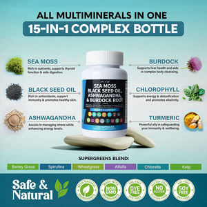 WXW Stock Cápsula de raíz de bardana de musgo marino Cápsulas de musgo marino natural Cápsulas de musgo marino multimineral - Product Image 6